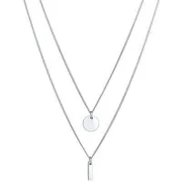 Elli Ketten-Set 2-lagig Layer Kreis Stab Geo 925 Silber, Geo