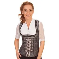 KRÜGER COLLECTION Trachtenbluse Trachtenmieder - SIENNA - anthrazit