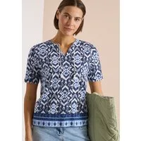CECIL Print-Shirt mit geschlitztem Rundhalsausschnitt