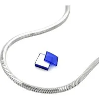 unbespielt Silberkette Halskette 1,3 mm Schlangenkette fünfkantig 925 Silber 45 cm, Silberschmuck für Damen und Herren