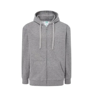 JHK - Hoodie mit durchgehendem Reißverschluss für Herren/Damen Unisex (Grau meliert)