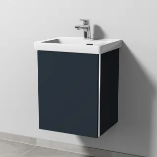 Sanipa 3way Waschtischunterbau zu Villeroy & Boch Subway 3.0 Waschtisch mit 1 Tür, Marine-Matt BP8421R