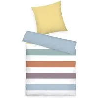 TOM TAILOR HOME Bettwäsche COLORED STRIPES in Gr. 135x200cm, 155x220cm, 200x220cm oder 100x135cm, Renforcé, 2 teilig, new bedroom, gewebtes Label