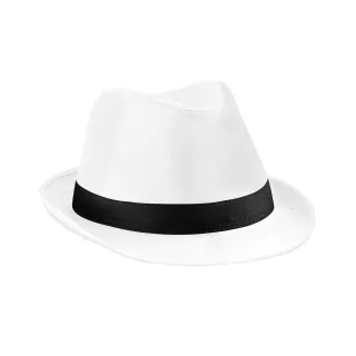 Beechfield - Fedora-Hut für Herren/Damen Unisex (Weiß/Schwarz)
