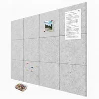 relaxdays Pinnwand 12x selbstklebende Filzpinnwand Quadrat, grau