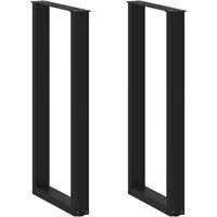 vidaXL Tischbein Bartischbeine U-Form 2 Stk. Schwarz 50x(100-101) cm Stahl