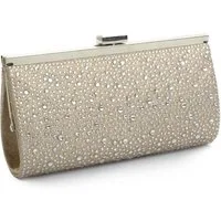 White Lady Clutch Valentina Zirkonia - Glitter-Strass Braut Clutch