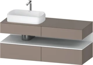 Duravit Qatego Konsolenwaschtischunterbau wandhängend Basalt Matt 1400x550x600 mm - QA4765018430000 QA4765018430000