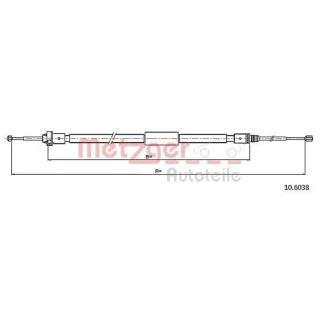 Metzger Handbremsseil hinten Peugeot 208