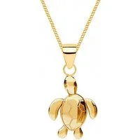 Goldene Hufeisen Kette mit Anhänger Goldene Schildkröte Kette – Ruhe, Glück & Langlebigkeit - Echtsilber, 925 Sterling Silber (hypoallergen)