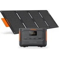 Jackery Solargenerator 100 Plus tragbare Powerstation mit 1xSolarSaga 40W Mini, 99Wh Solar Generator mit 128W Ausgang, 3-Port Schnellladung für Camping/Wohnmobil 6200 mAh (5, 9, 12 V)