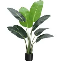 Kunstbaum Groß Pflanze,Lebensechte künstliche Canna-Blatt-Landschafts Pflanzen, GarveeMore, Höhe 122 cm, Künstlicher für Wohnzimmer, Terrasse, Büro drinnen und draußen