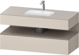 Duravit Qatego Einbauwaschtisch mit Konsolenwaschtischunterbau Taupe Matt 1200x550x600 mm - QA478704 QA4787043910000