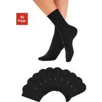 H.I.S Freizeitsocken Damen und Herren Atmungsaktiver Baumwollanteil, Business, Basic (Packung, 10-Paar, Gr. 35-38 bis 47-48) mit weichen Rippbündchen