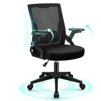 ALFORDSON Bürostuhl komfortable Lendenwirbelstütze, ergonomisch, (1 St), mit Rollen, klappbare Armlehnen