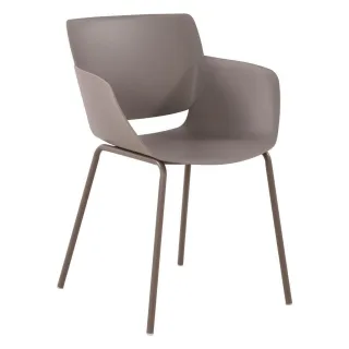 CLP Stuhl, Taupe, Metall, 58x80x54 cm, Esszimmer, Stühle, Esszimmerstühle, Armlehnenstühle