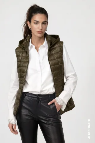 monari - Gesteppte Weste olive - Gr. - 34