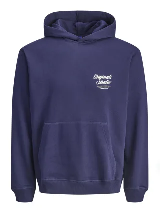 JACK&JONES - JORNORREBRO TYPO BACK SWEAT HOOD SN ocean cavern - Gr. - M