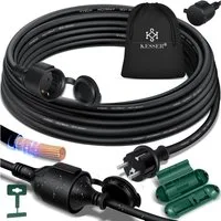 KESSER Verlängerungskabel, (10 cm), Verlängerungskabel mit Schutzkappe Outdoor für Innenbereich