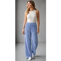 Worldclassca Stoffhose Worldclassca Crinkle-Hose Stoffhose Plissierte Weite Sommerhose Neue Kollektion - Stilvolle und gemütliche Sommer Mode für Damen