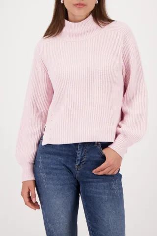 monari - Strickpullover mit Seitenschlitzen light rose - Gr. - 42
