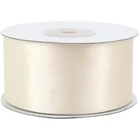 Creativery Satinband, Satinband 38mm x 25m Rolle Champagner