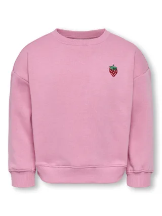 KIDS ONLY - KMGSWEAT L/S CREW EMB LOOSE SWT NOOS Cashmere Rose - Gr. - 92