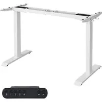 SONGMICS Schreibtisch Höhenverstellbarer elektrisch, Schreibtischständer, Doppelmotor, mit Haken, stufenlos verstellbar