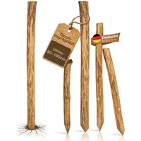 BooGardi Zaunpfosten Zaunpfähle · Holzpfosten für Staketenzaun · in 5 Größen, (1 Stück Holzpfahl rund · 90 cm lang · imprägniert), Pfosten · Holzpfähle für Holzzaun · Wildzaun · Holz · Haselnuss