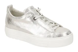 Paul Green Damen Plateau Sneaker PG 5017 Silber Mineral, Wechselfu?bett, XL-E...