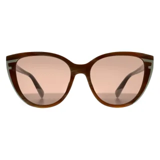 Furla Cat Eye Damen Honig Braun Weiß Horn Braun SFU783
