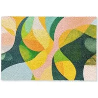 MuchoWow Fußmatte Abstrakt - Gelb - Rosa - Grün, Rechteckig, innen Schmutzfangmatte, Tür, Schmutzfänger Flur, Teppich 60x40 cm