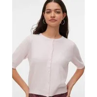 Vero Moda Strickjacke VMDOFFY 2/4 O-NECK BUTTON CARDIGAN NOOS Materialmix, regular fit