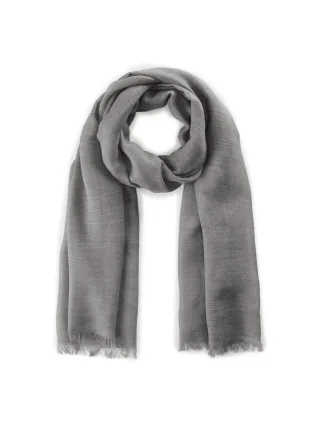 Feiner Schal aus weicher Woll-Mischung mit Metallikgarn grau - Gr. - one size