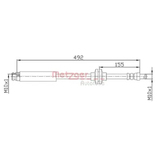Metzger Bremsschlauch hinten Citroen Fiat Peugeot 4110476
