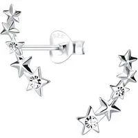 ALEXANDER YORK Paar Ohrstecker STERNREIHE mit Kristall, 2-tlg., 925 Sterling Silber