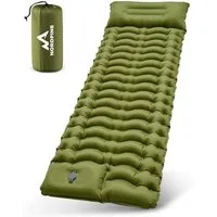 NEOLYMP Isomatte Camping Isomatte TrekMat 10 mit Fußpumpe 200x70 cm ultraleicht 0,9kg, Ultraleicht und Wasserfest mit schneller Aufblasbarkeit