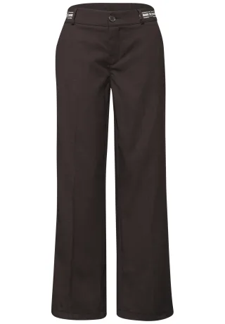 Street One - Straight Leg Hose mit Gürteldetails espresso brown - Gr. - 30