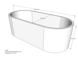 Neuesbad Wannenträger für Bette Pur 185x85 oval SW13600