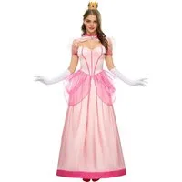 UE Stock Prinzessin-Kostüm Damen Prinzessin Kleid Kostüm mit Krone und Handschuhen Gr. S Rosa, für den perfekten Prinzessinnen-Look