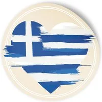 itenga Aufkleber itenga 24x Sticker GRIECHENLAND rund – Ø 4 cm, Aufkleber im Herz-Des