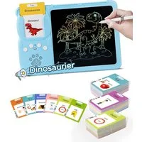 Fyrove Lernspielzeug Sprechende Lernkarten für Kinder, 510 Wörter Deutsch & Englisch (Montessori Lernspielzeug mit LCD Schreibtablett, Geschenk ab 2 Jahren), 2-in-1 Sprachlernspielzeug zum Lesen, Schreiben und Lernen