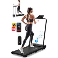 WILGOON Laufband Laufband klappbar bis 120kg – Fitnessgerät mit Bluetooth & LED (Platzsparendes Gehgerät aus Aluminium, Lauffläche 40x95 cm, 2-tlg., Elektrisches Heimtrainer Laufband für Home Office & Training), Ultraflaches Design zusammenklappbar, 