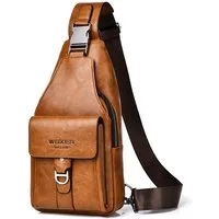 Blusmart Umhängetasche Modische Unisex-Brusttasche (Retro-Casual-Stil, Multifunktionstaschen), Verschleißfest und wasserdicht, leicht zu reisen