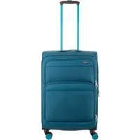 Franky Weichgepäck-Trolley Koffer Gr. M Reisegepäck T27-F Spinner 65er, 4 Doppellenkrollen Rollen, Dehnfalte TSA Schloss