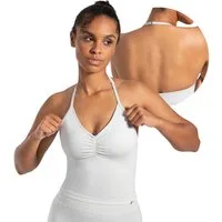 Smilodox Tanktop Malena, Crop Neckholder Sporttop, Ringdetails, Rückenfrei Tanktop nahtlos figurbetont, Sport Freizeit Yoga stylische Looks