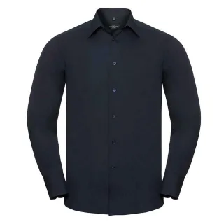 Russell Collection - Hemd für Herren Langärmlig (Dunkelblau)
