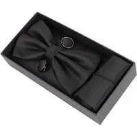 MIRROSI Fliege Herren Set (inkl. 1x Einstecktuch, 1 Paar Manschettenknöpfen) (Hochwertige Verarbeitung und viele Details) Herrenfliege inkl Geschenkbox