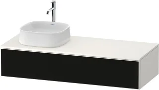 Duravit Zencha Konsolenwaschtischunterbau wandhängend Schwarz Linienstruktur & Weiß n/a & Supermatt  ZE4812L63840000