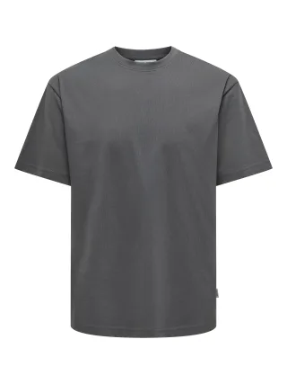 ONLY&SONS - ONSFRED LIFE RLX SS TEE NOOS Grey Pinstripe - Gr. - XL